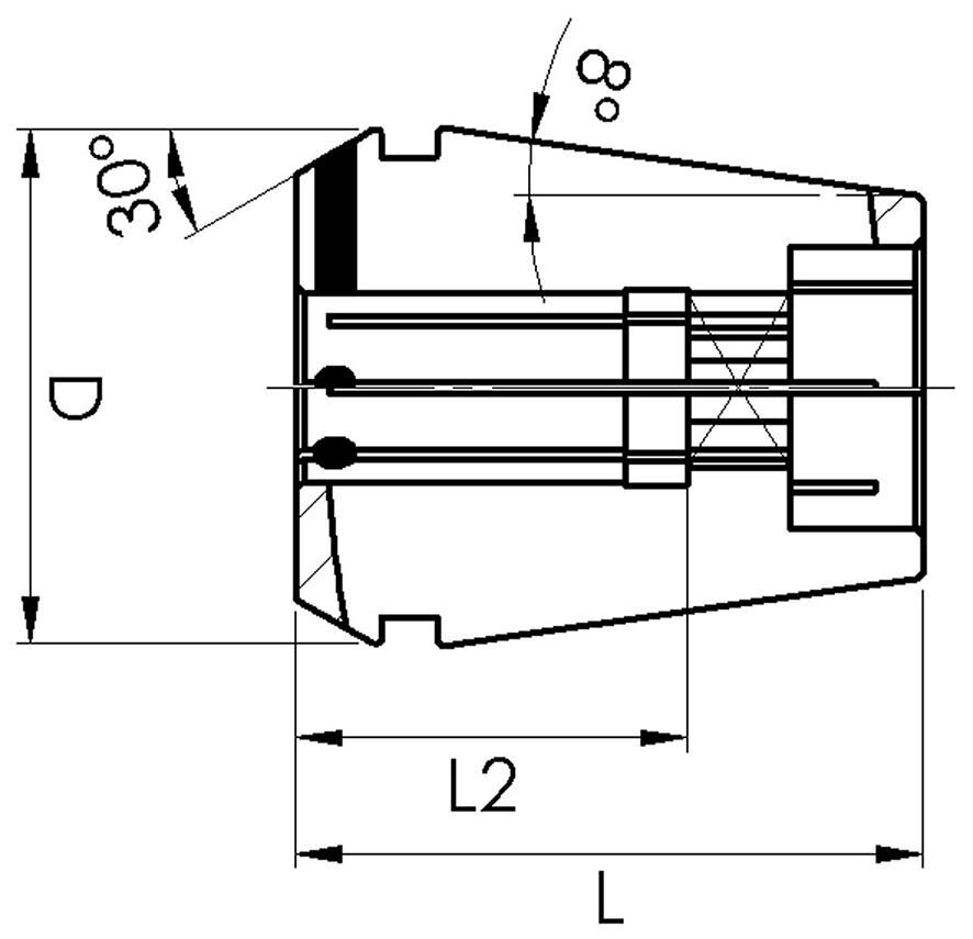 FAHRION Spannzange GERC32 14x11,2mm abgedichtet vierkant