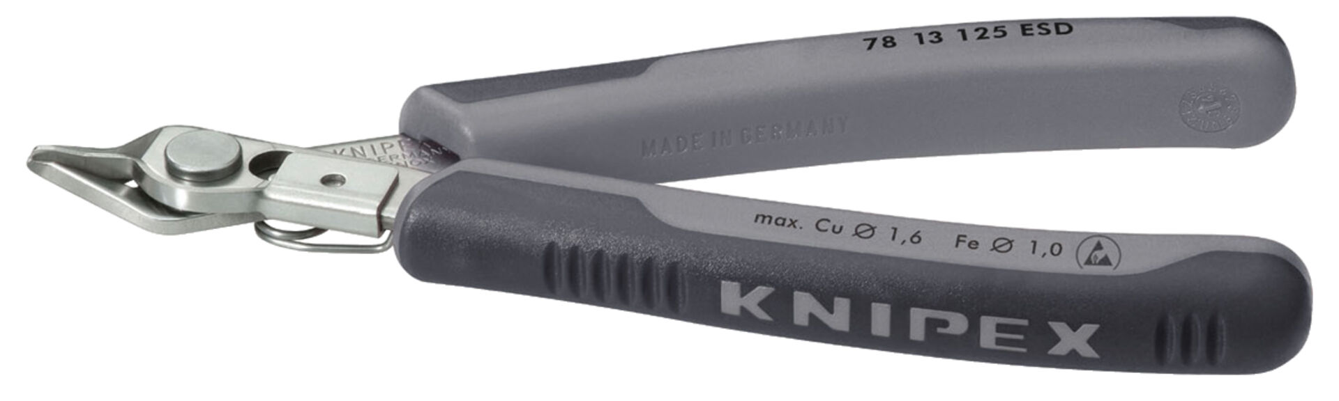 KNIPEX 78 13 125 ESD Electronic Super Knips ESD mit Mehrkohne-Hülle 125mm