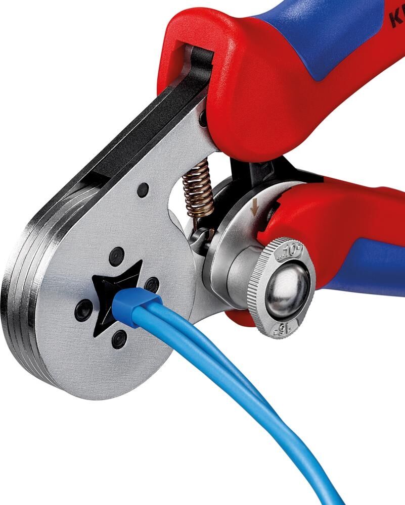 KNIPEX Selbsteinstellende Crimpzange 180mm für Aderendhülsen verchromt 97 55 04
