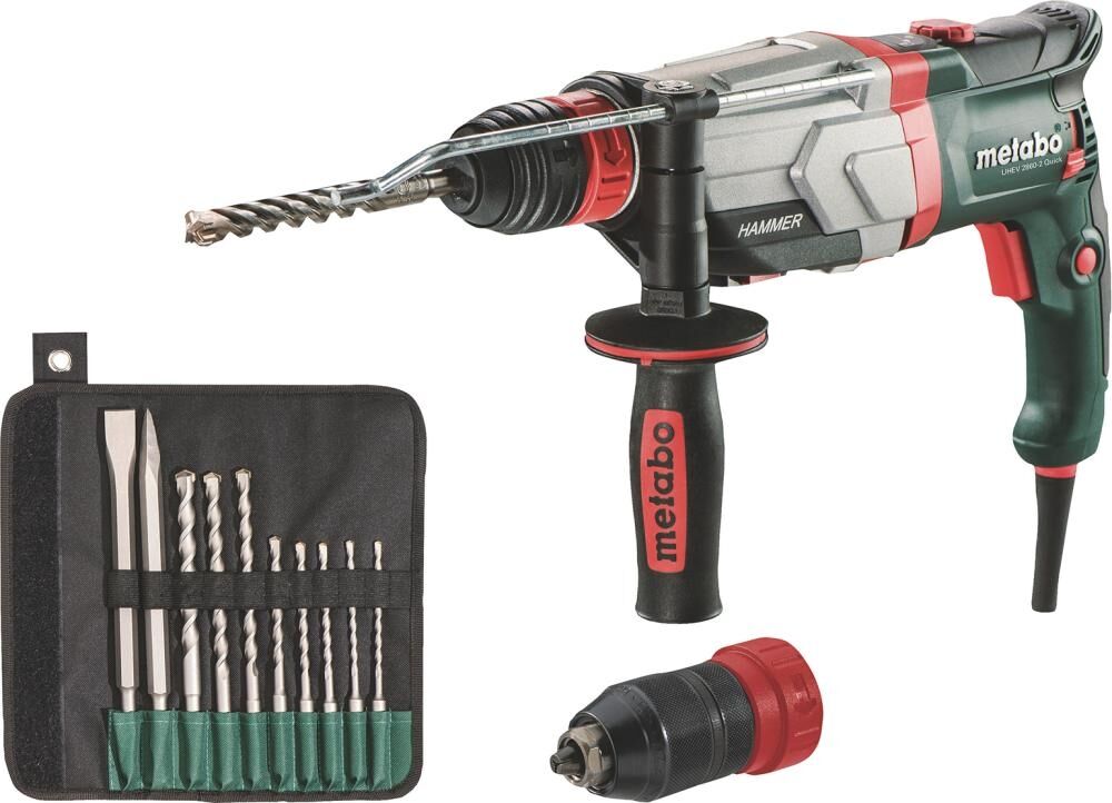 METABO Multihammer UHEV 2860-2 Quick Set 1100 Watt mit Zubehör im Koffer