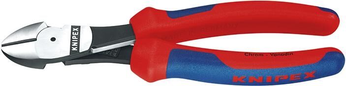 KNIPEX Kraft Seitenschneider 160mm Mehrkomponenten-Hülle schwarz atramentiert 74 12 160