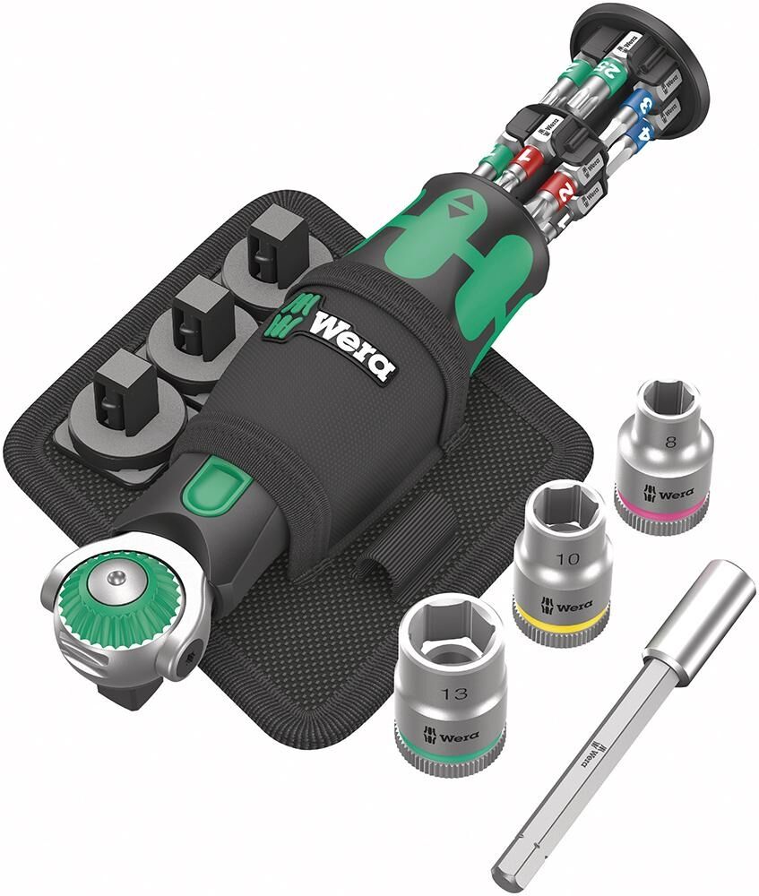 WERA Magazin-Knarre Zyklop Pocket Set 2 18-teilig 3/8" Knarre mit 1/4" Bit Aufnahme