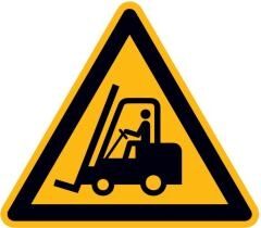 Warnschild Flurförderzeuge Alu geprägt SL 400mm