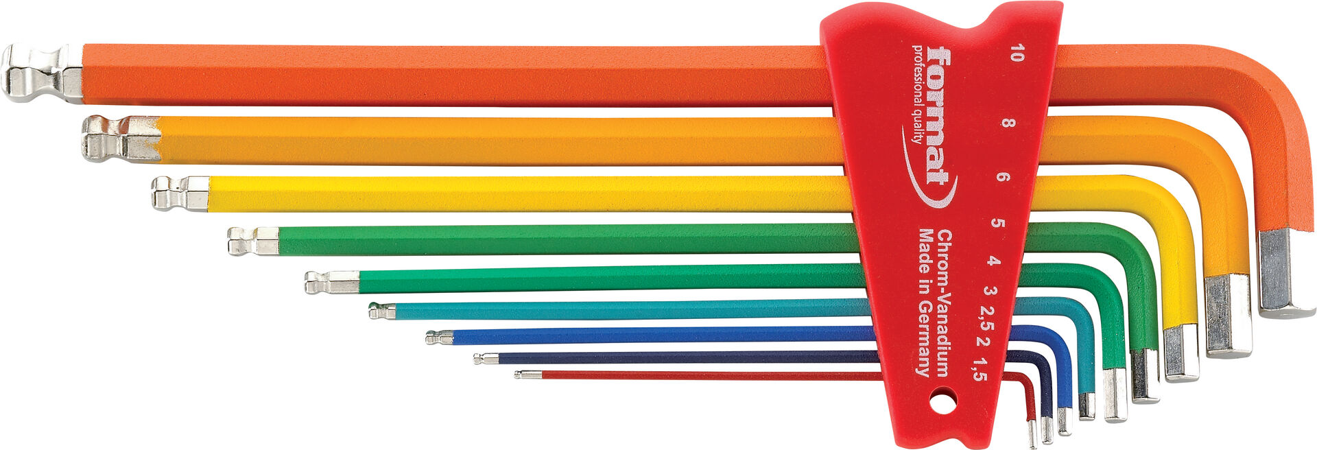 FORMAT Winkelschraubendreher Kugelkopf lackiert 1,5-10mm