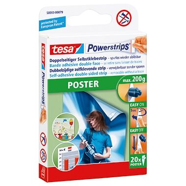 TESA Klebestücke Powerstrips Poster 58003-0079 81x15mm ws 20St./Pack.