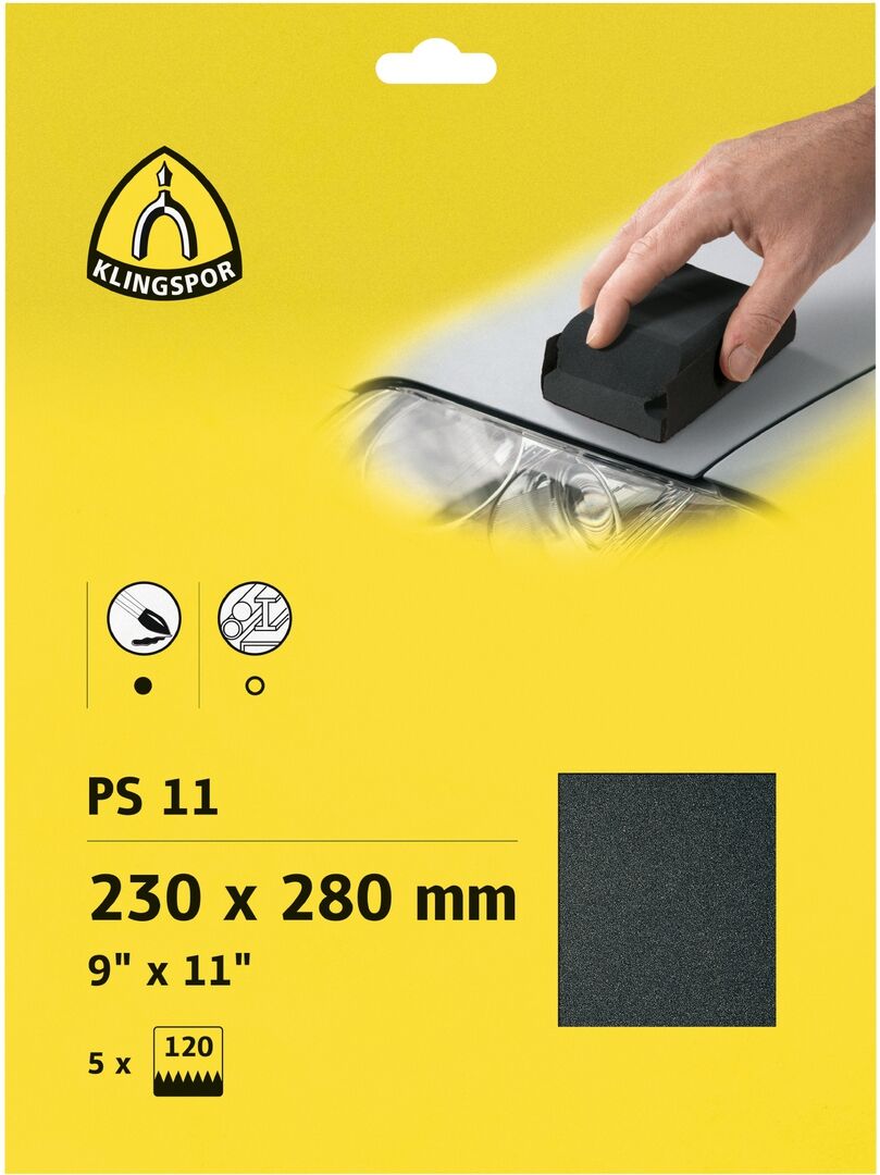 KLINGSPOR Schleifpapier K240 wasserfest SB 230x280mm PS 11 A S.A U. 5er Pack