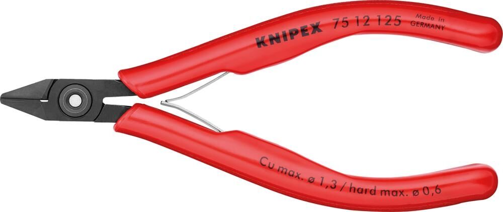 KNIPEX Elektronik-Seitenschneider 125mm Kunststoff-Hülle brüniert 75 12 125