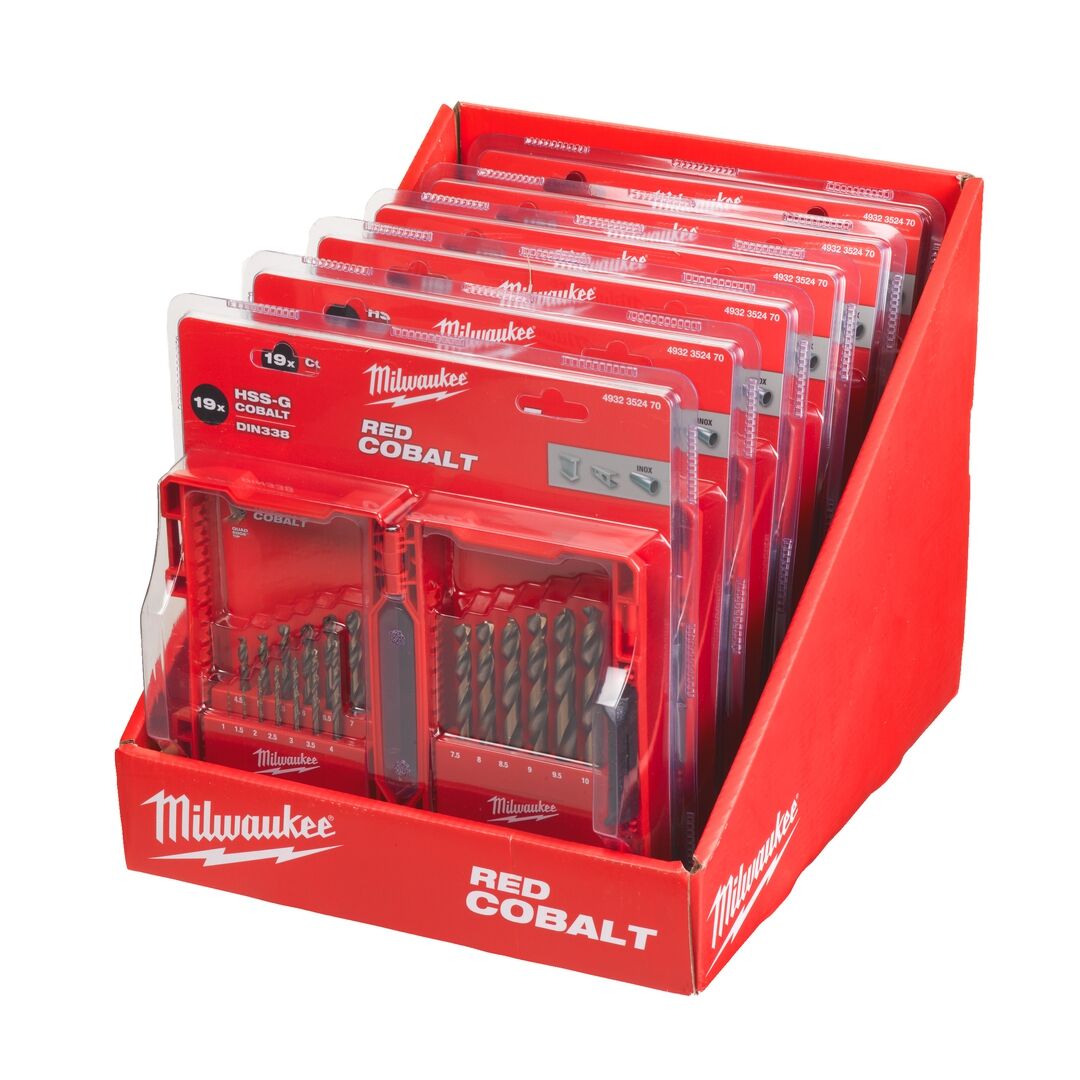 MILWAUKEE RED COBALT Metallbohrer HSS-G DIN 338 19teilig