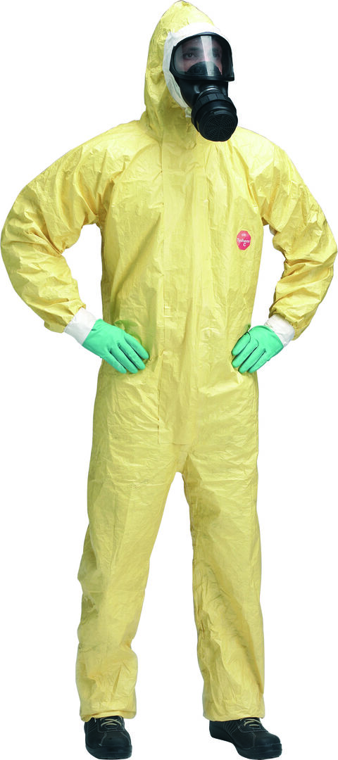 Einweganzug TYCHEM C Typ 3 6062-00 flüssigkeitsdicht Gr. XL gelb