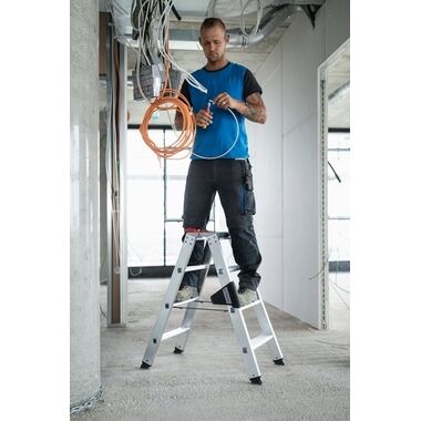 MUNK Stufen-Stehleiter Aluminium beidseitig begehbar 2x4 Stufen 40208