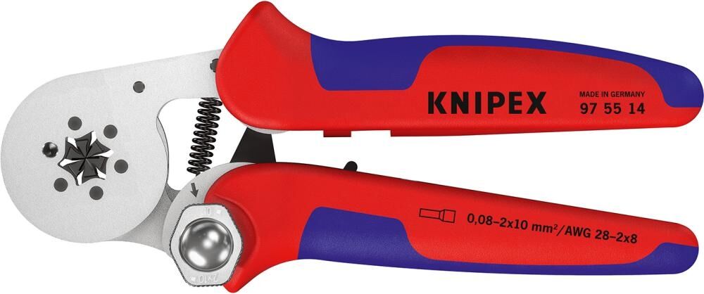 KNIPEX Selbsteinstellende Crimpzange 180mm für Aderendhülsen verchromt 97 55 14