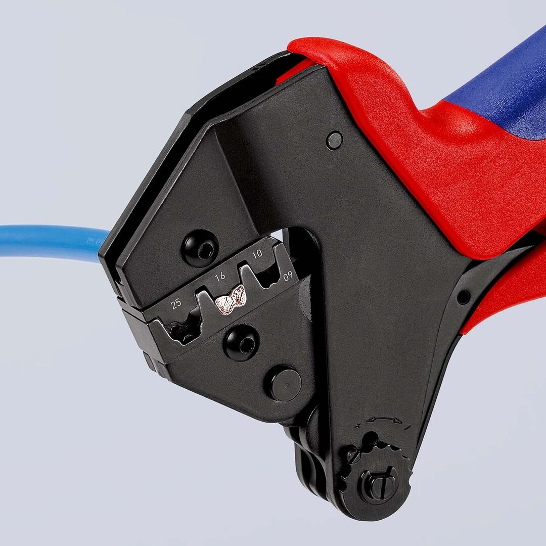 KNIPEX Crimp-Systemzange 200mm für auswechselbare Crimpeinsätze Mehrkomponenten-Hülle brüniert 97 43 200