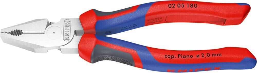 KNIPEX Kraft Kombizange 225mm Mehrkomponenten-Hülle verchromt 02 05 225