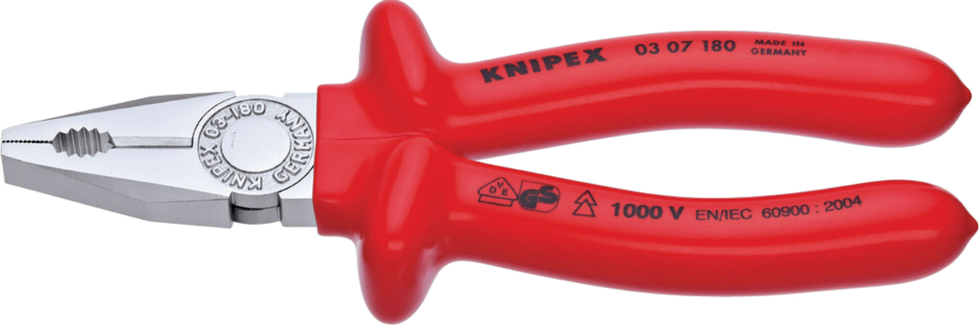 KNIPEX 03 07 180 Kombizange tauchisoliert VDE verchromt 180mm