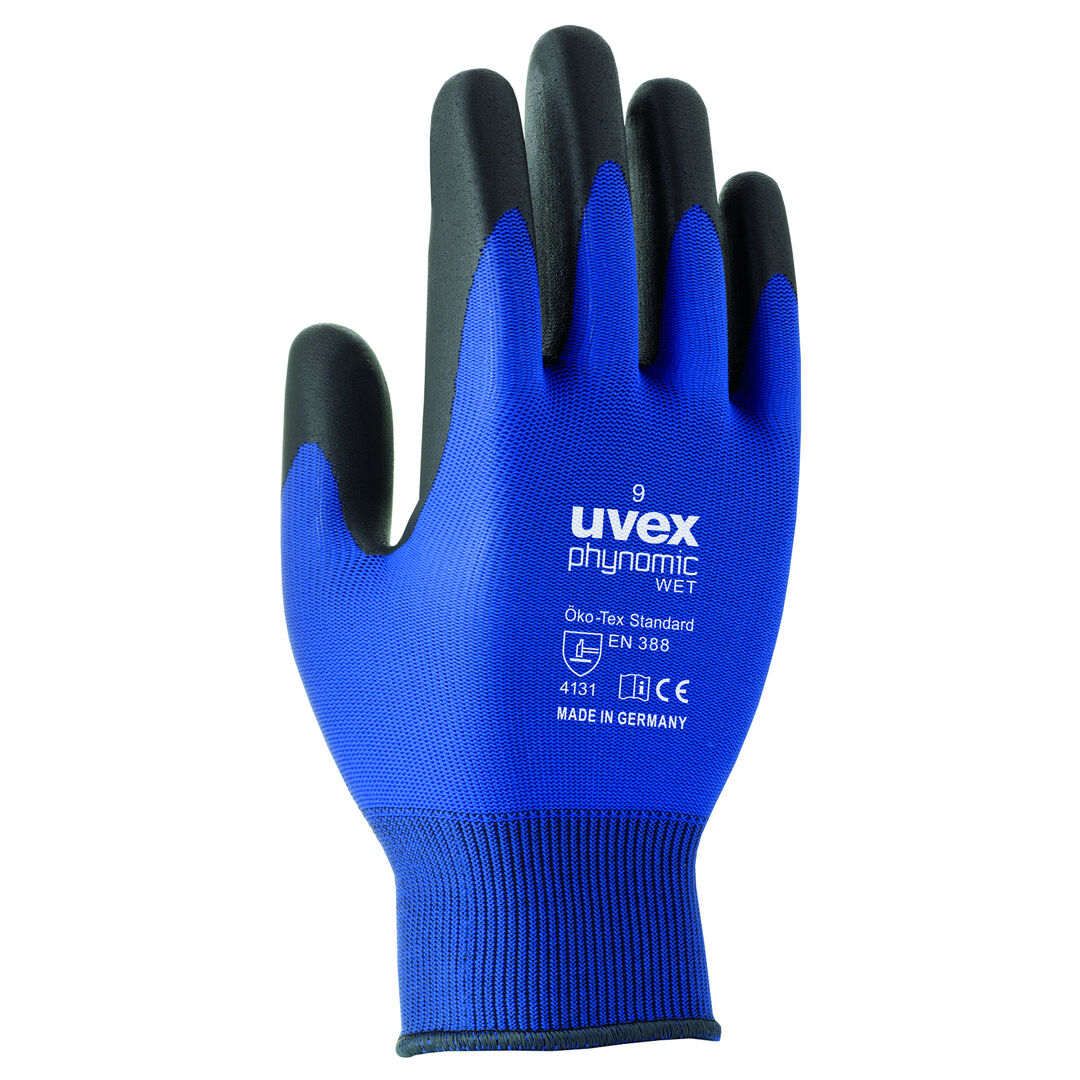 UVEX Montage-Handschuh phynomic wet Gr. 9 Polymerschaum blau/schw 6006.0