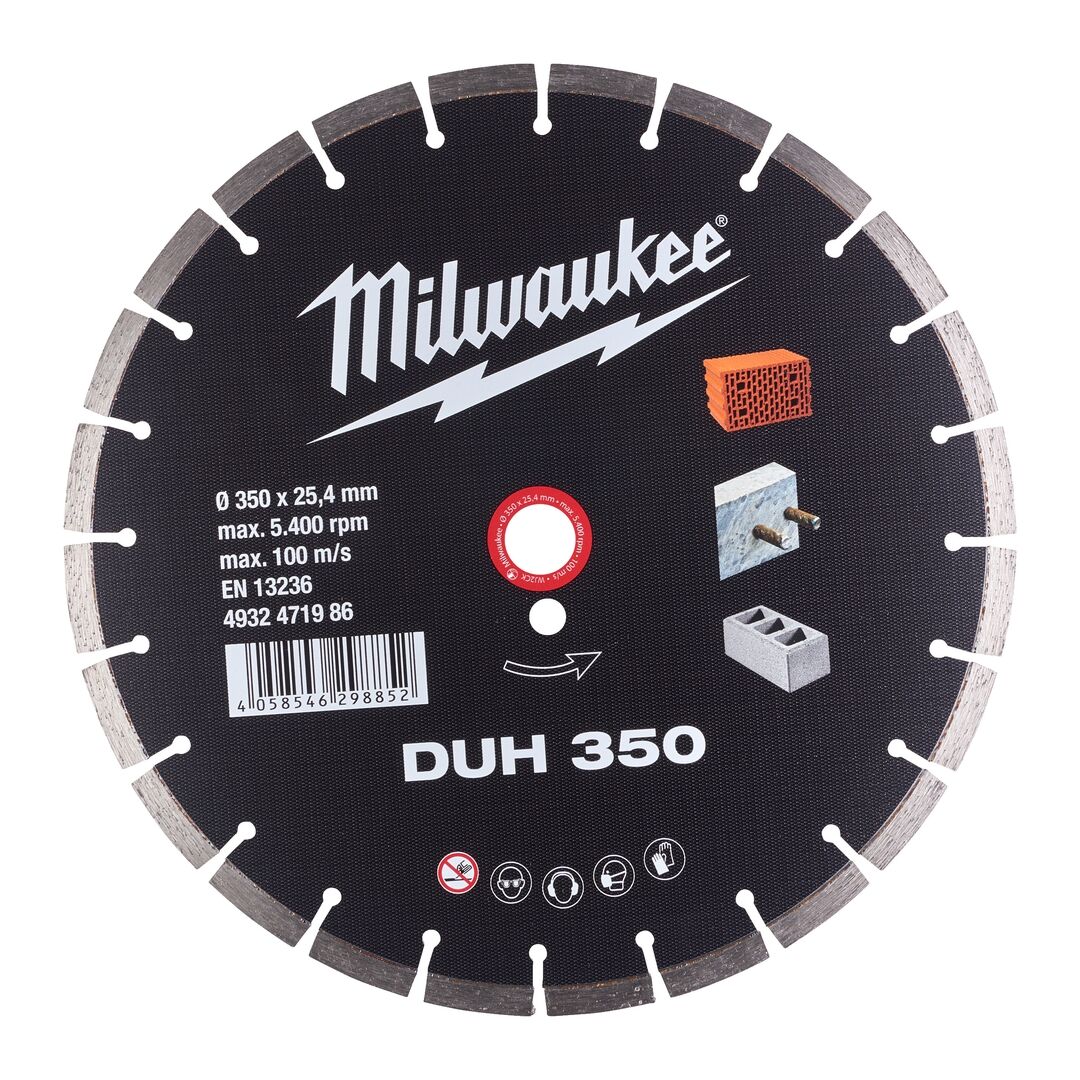 MILWAUKEE Diamanttrennscheibe DUH 350mm für harte Materialien