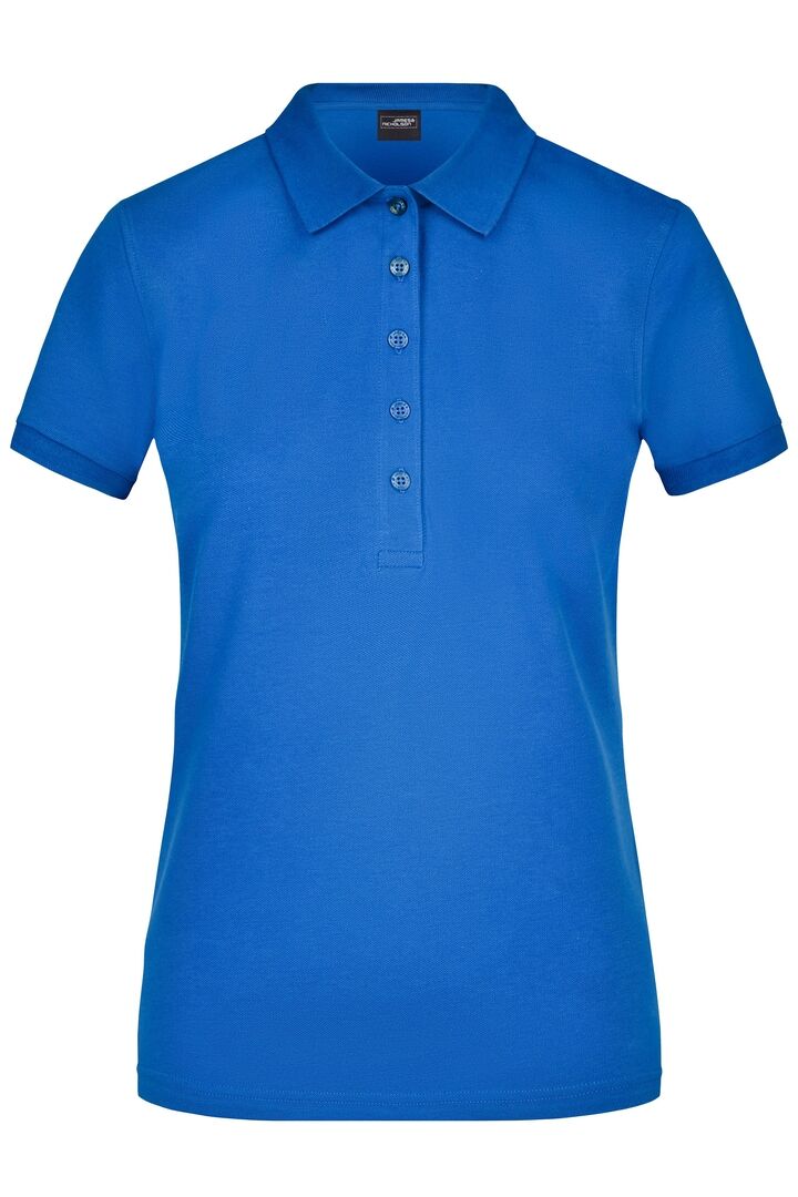 JAMES & NICHOLSON Polo Shirt Damen Elastic Piqué Gr. L royal JN709