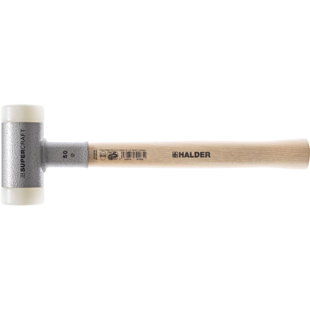 HALDER Schonhammer SUPERCRAFT Hickory-Stiel,Nylon,30mm rückschlagfrei