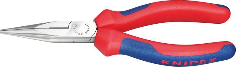 KNIPEX Flachrundzange mit Schneide 140mm Mehrkomponenten-Hülle schwarz atramentiert 25 02 140