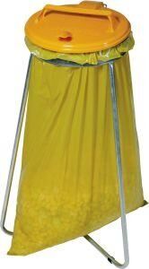 Abfallsammler 1x120l stationär mit Deckel gelb