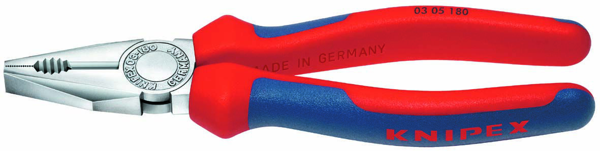KNIPEX 03 05 160 Kombizange mit Mehrkohne-Hülle verchromt 160mm