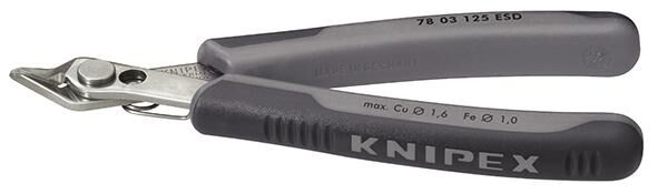 KNIPEX Präzisionszange Electronic Super Knips 125mm ESD Mehrkomponenten-Hülle 78 03 125 ESD