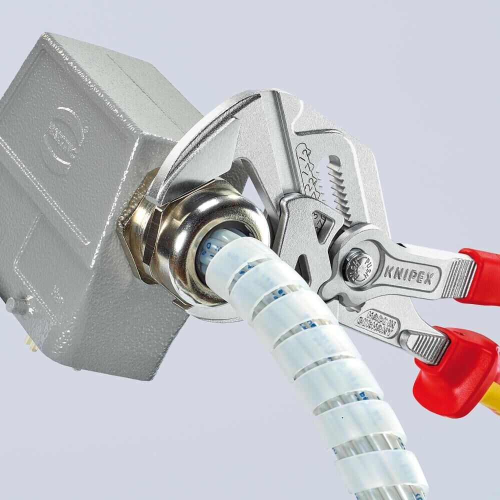 KNIPEX Zangenschlüssel 250mm Mehrkomponenten-Hülle VDE verchromt 86 06 250