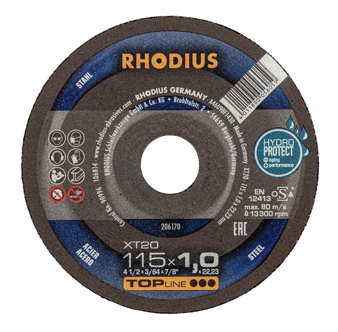 RHODIUS Extradünne Trennscheibe XT 20 Top Stahl 115x1,0x22,2mm