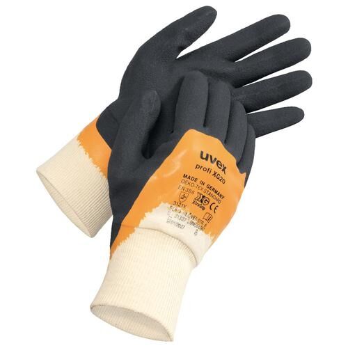 UVEX Montagehandschuhe profi XG20 Gr. 10 Nitril orange/schwarz 6020.8