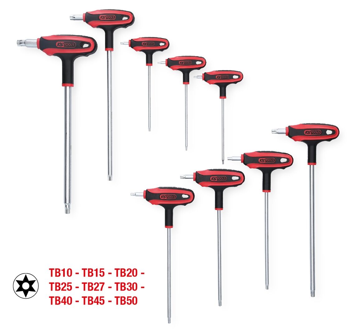 KS TOOLS TX-Schlüssel Set mit Bohrung Quergriff 9-teilig 151.8160