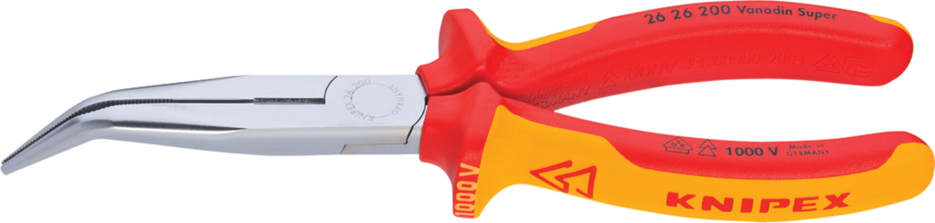 KNIPEX 26 26 200 Flachrundzange Schneide isol. Mehrk. VDE verchr. 200mm