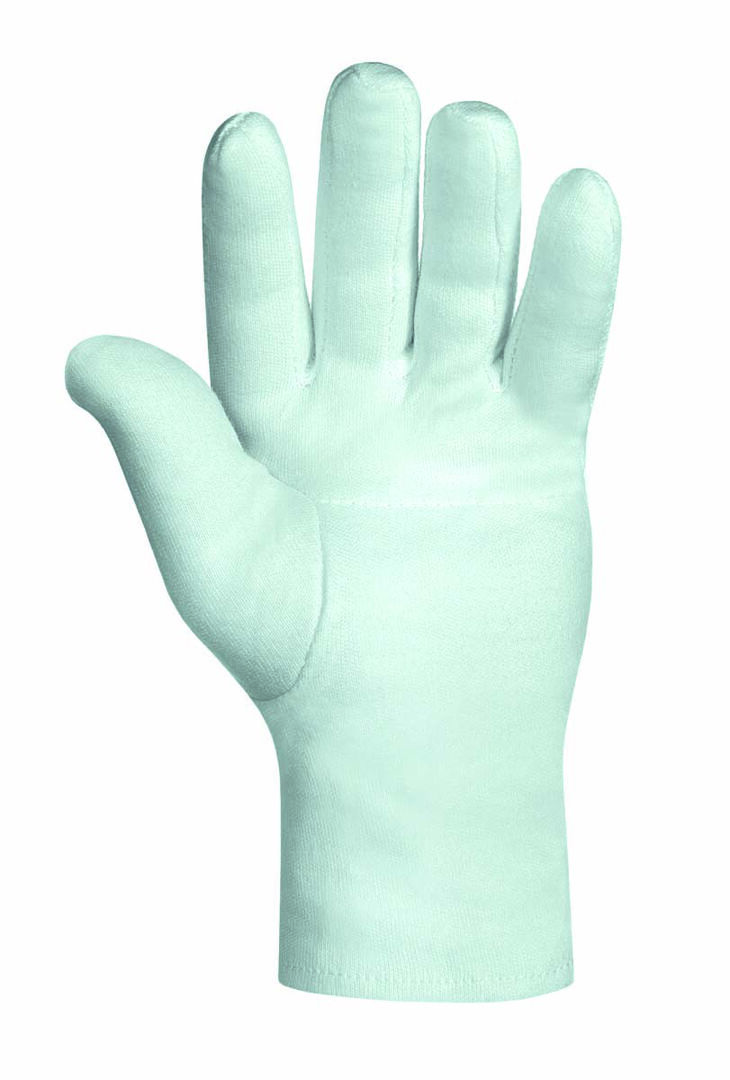 WEMAG Baumwoll-Trikot-Handschuh Erle Gr. 8 weiß gebleicht verst. Innenhand