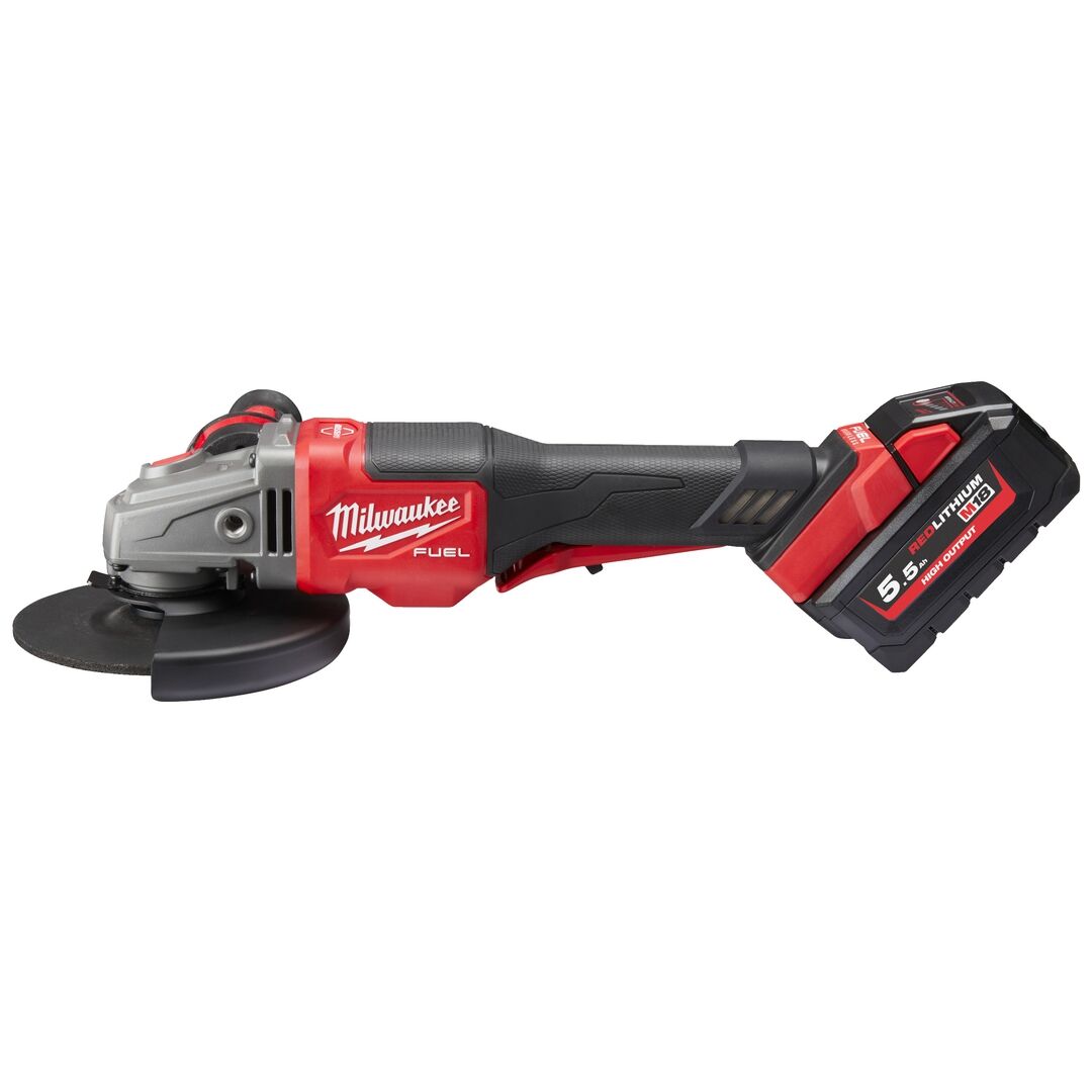 MILWAUKEE Akku-Winkelschleifer FHSAG125XPDB-552X 2x18V 5,5Ah Ladegerät