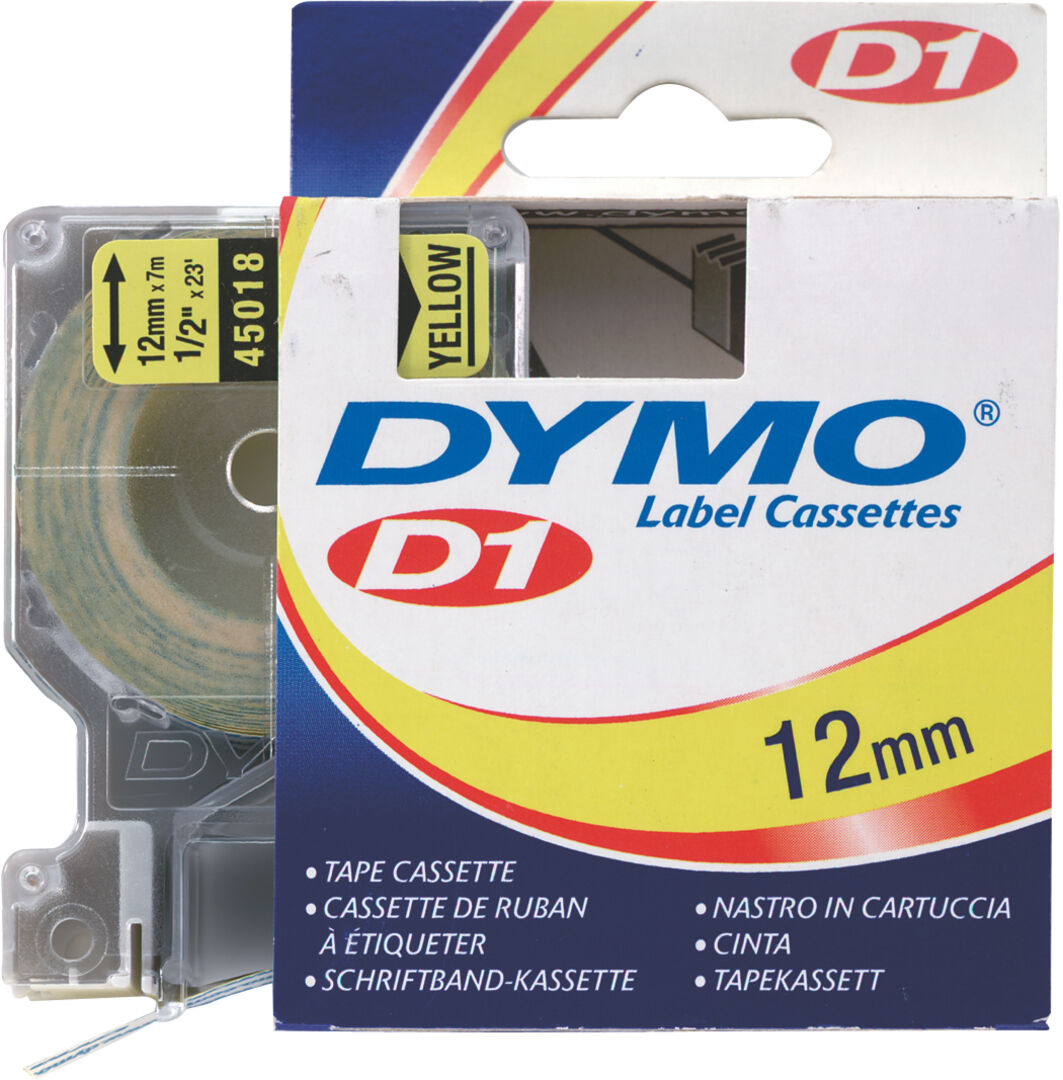DYMO 45018 Schriftbänder schwarz/gelb 12mmx7m