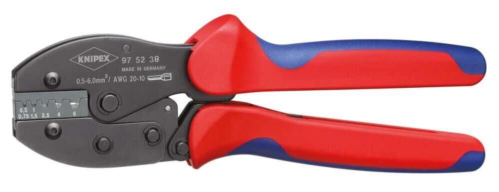 KNIPEX Crimpzange PreciForce 220mm Mehrkomponenten-Hülle brüniert 97 52 38