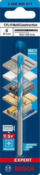 BOSCH MultiConstruction Bohrer Cyl-9 EXPERT 6x60x100mm zylindrisch