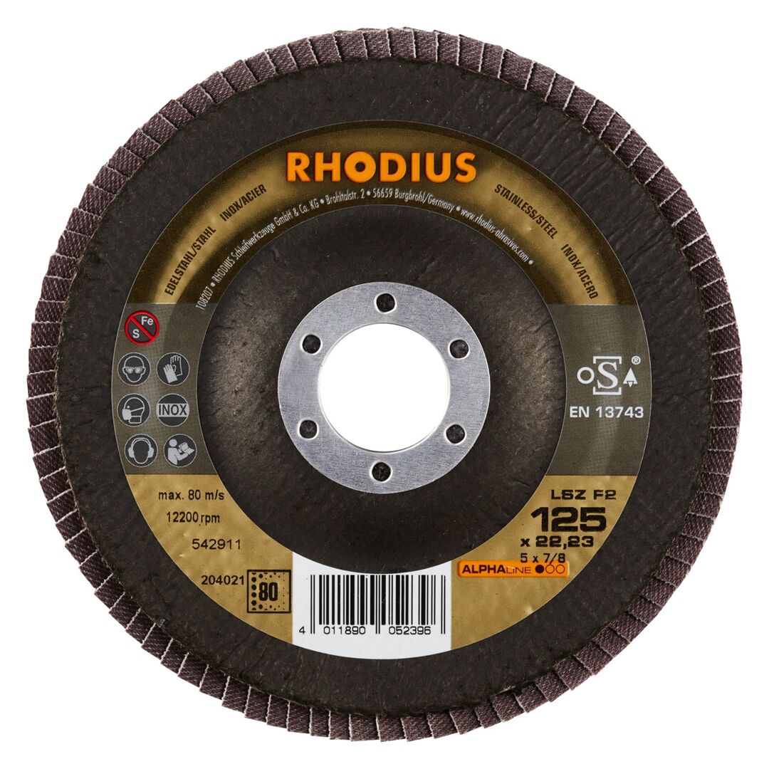 RHODIUS Lamellenschleifscheibe LSZ F2 125mm K80