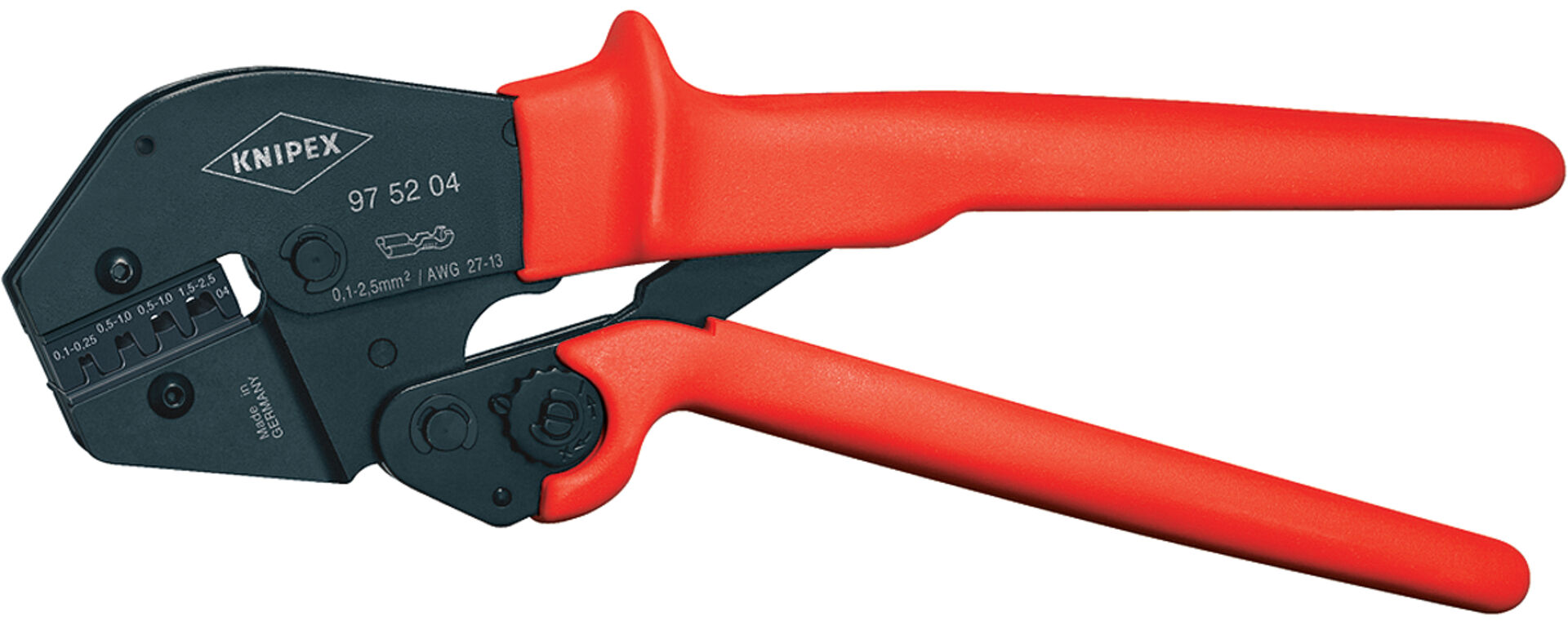 KNIPEX 97 52 04 Crimpzange auch für 2-Handbedien. KST-Hülle brün. 250mm