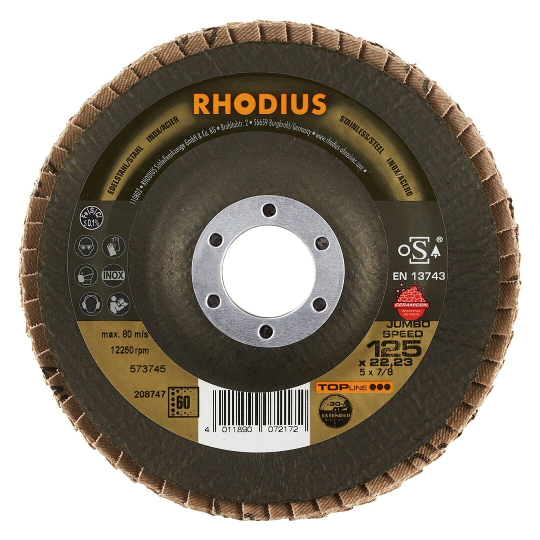 RHODIUS Schleifmopteller Jumbo Speed 125mm K60