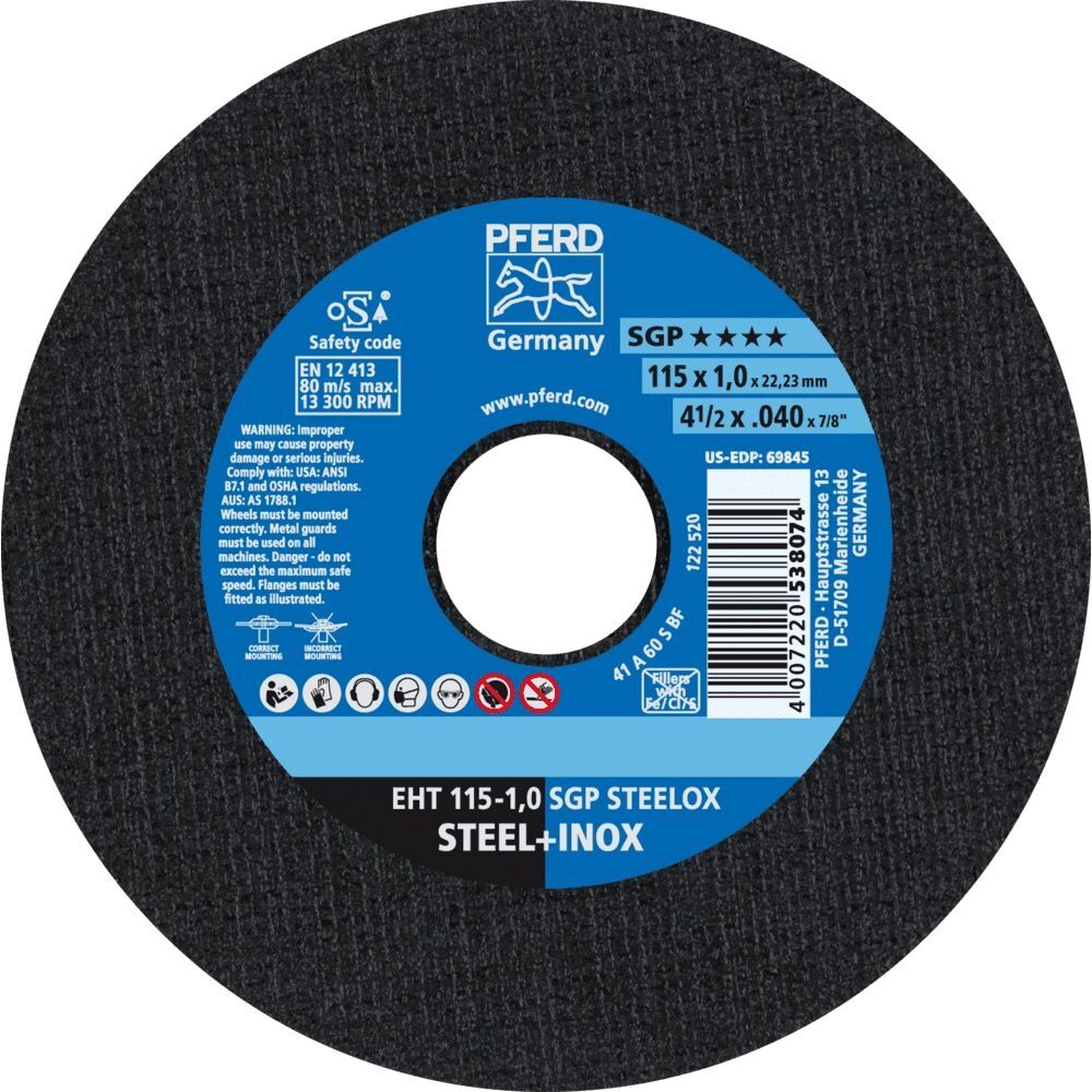 PFERD Trennscheibe EHT 115-1,0 A60 S SGP-Inox
