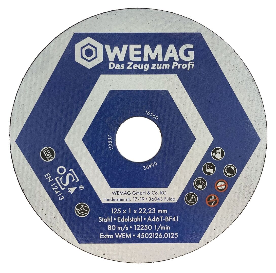WEMAG Trennscheibe STAHL/INOX 125x1,0x22,23mm