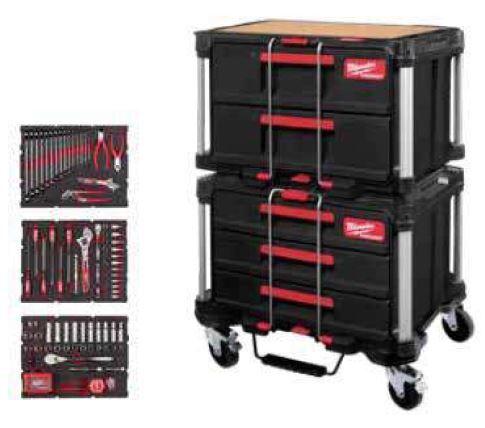 MILWAUKEE Werkstattwagen inkl. Akkuschrauber M12 BDD-201C PACKOUT