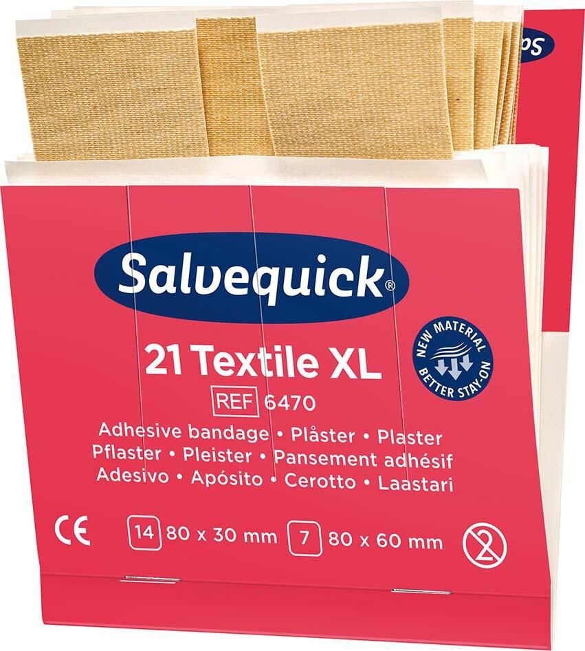 SALVEQUICK Nachfüllpack 6x21 Pflaster Textil extra groß