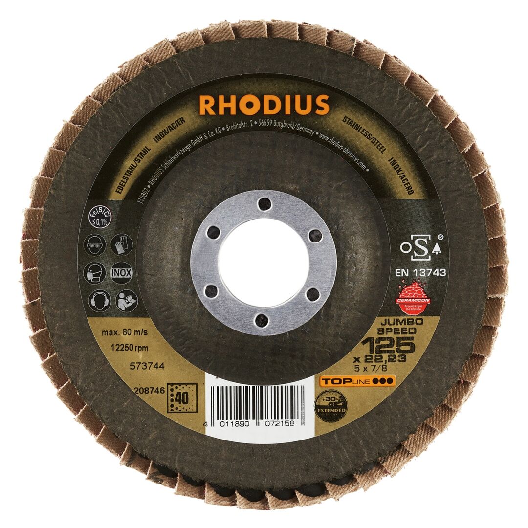 RHODIUS Schleifmopteller Jumbo Speed 125mm K40