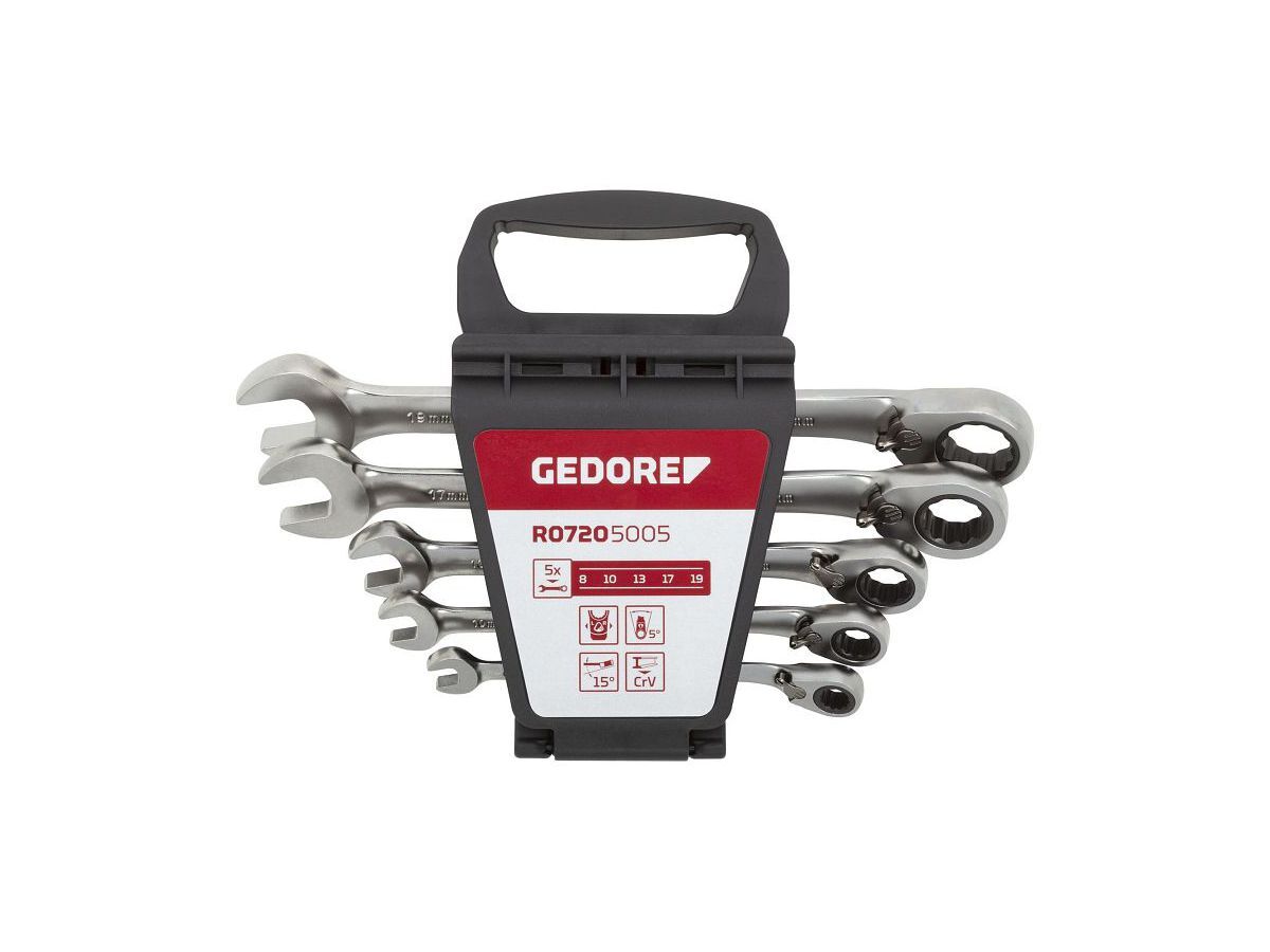 GEDORE RED Ringratschenmaulschlüssel Set 8-19mm 5-teilig No. R07205005