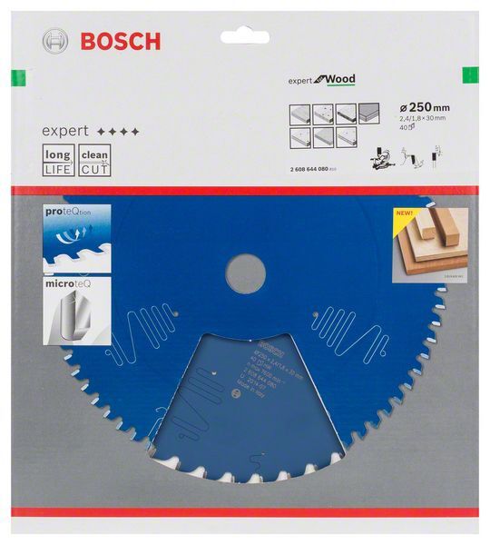BOSCH Kreissägeblatt Expert for Wood 250x30x2,4/1,8mm 40 Z
