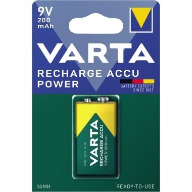 VARTA Batterie 9V Block 200mAh Rechargeable Power Accu 1 Stück