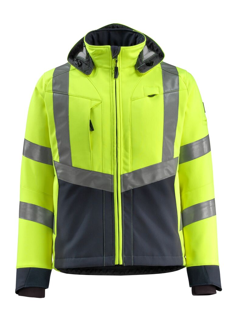 MASCOT Warnschutz Softshelljacke Safe Supreme Gr. XL hi-vis gelb/schwarzblau