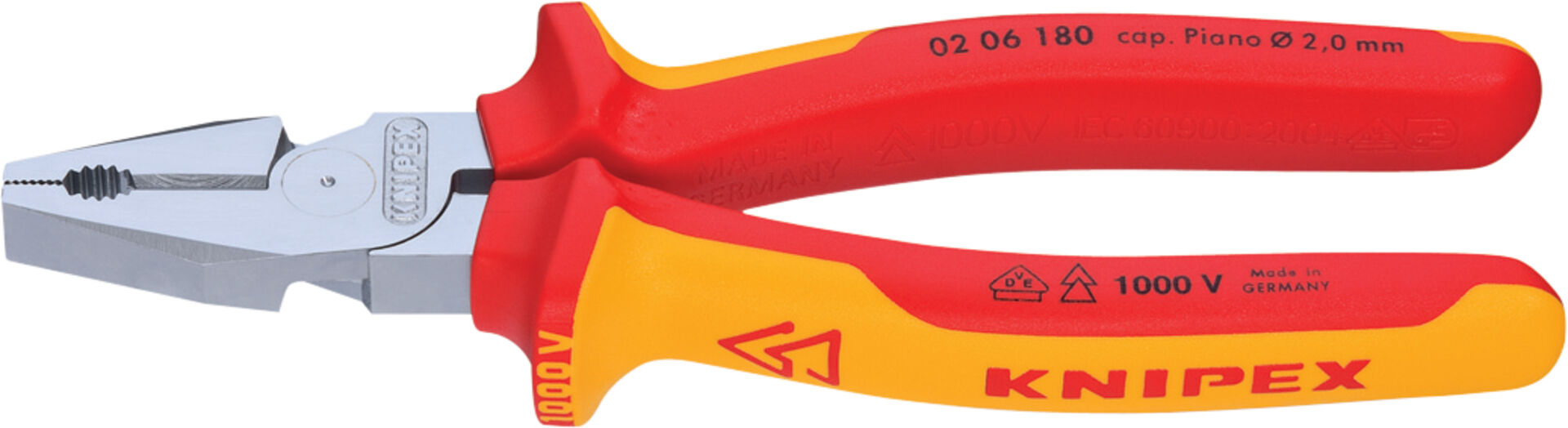 KNIPEX 02 06 225 Kraft-Kombizange isoliert Mehrkohne VDE verch. 225mm