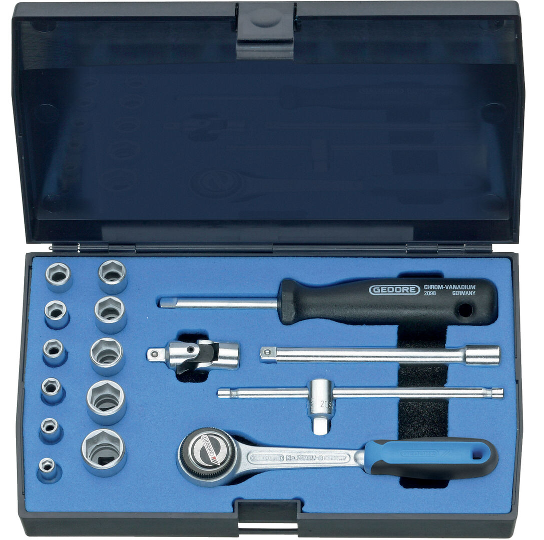 GEDORE Steckschlüssel-Set 1/4" 16-tlg 6-kant 4-13mm 20 EMU-3 6172290